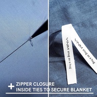 YnM Exclusive Cooling Duvet Cover for Weighted Blankets with 16 Strings (Blue Grey, 48"x72") COOLING