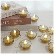 Diwali Diyas String Lights Decorations, Happy Diwali Flame Shaped Lamps, 20 LED ,Battery Operated for Deepavali Wedding