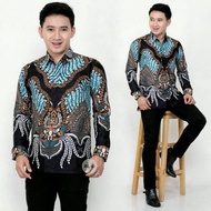 KEMEJA Javanese - [AJINEBUSONO] Men's Batik Shirt Long Sleeve Exclusive Batik Shirt For Men Office Work Batik Stretch 1002 **