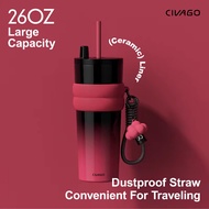 CIVAGO（26oz/780ml）Ceramic liner Stainless Steel Coffee Mug With Lid Vacuum Flask Hot And Cold Tumble