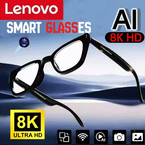 Lenovo 8K HD AI Shooting Smart Glasses Multifunctional Camera Bluetooth Call Music VoicePlayer Trans