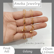 Gelang Paper Clip Variasi, Perak 925, Sepuh Emas Kuning