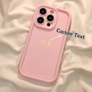 1pc Personalized Matte Full Coverage Phone Case, Custom Name/Letter, Retro Solid Color Couple Phone 