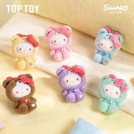 ชุดนอน Sanrio Hello Kitty กล่องทึบของเล่นตุ๊กตาผ้ากำมะหยี่ชุดของขวัญฟิกเกอร์สะสมได้พวงกุญแจห้อยกระเป