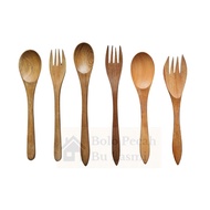 KAYU Wooden Spoon/Korean Mukbang Spoon/Tablespoon/Wooden Cutlery/Sawo Wood Cutlery/Cutlery Set