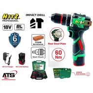 HITZ HJB-4133 18V 10MM IMPACT DRILL Cordless Drill Hammer Drill Batteri Mesin Drill Gerudi Brushless