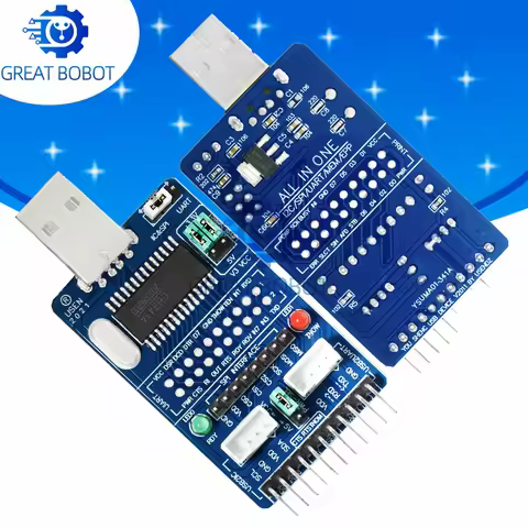CH341A 6-in-1 USB to SPI/I2C/UART/RS485/RS232 Converter Adapter Module for Electronic DIY Projects