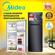 SYK Midea Refrigerator Fridge 2 Door MDRT346MTB28-MY Energy Saving Inverter Refrigerator Peti Sejuk 