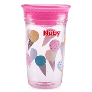 NUBY PRINTED TRITAN 360 WONDER CUP  WITH PP COVER/NUBY 360 WONDER CUP 240ML TWIN HANDLE TRITAN PRINT