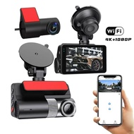 4K WIFI Dual Channel Driving Recorder 2160P Front+1080P Rear Driving Recorder WIFI Control 24-hour R