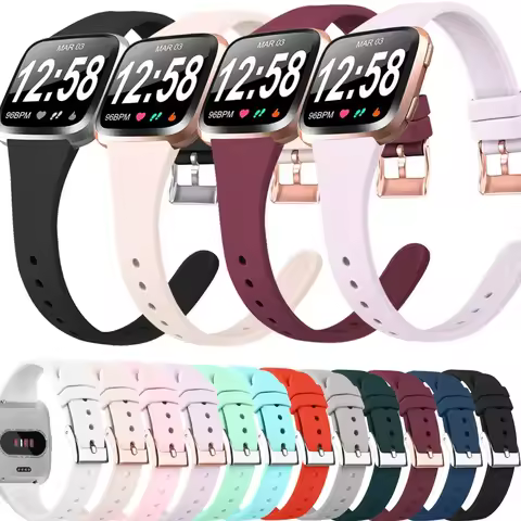 Slim Silicone Strap for Fitbit Versa 2 Versa Watch Band Replacement Bracelet for Fitbit Versa Lite W