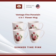 Vantage Fine Porcelain  4 in 1 flower Mug Set