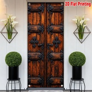 1pc, 2d flat printing Durable Banner 70.9x 35.4in party banner Rustic Cross Door 100% Polyester,With