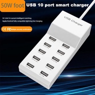 UK Plug Multi 10-Ports USB Phone Charger Socket Fast Charging Station Adapter