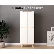 Simona Series Shoe Cabinet With Door Kabinet Kasut Shoe Rack Cabinet Kasut Rak Kasut Bertutup - 1660-WT