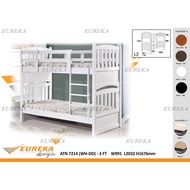 EUREKA 14 Double Decker Single/Super Single Bed / Katil 2 Tingkat Kayu (Deliver &amp; Installation Klang Valley)