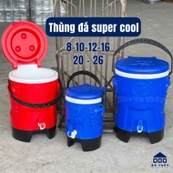 Round ice cooler with supercool Ty Lien faucet, sporty style, size 8-10-12-16-20-26, blue, red