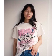 Ganni Printed T-Shirt - Loose Fit Round Neck Short Sleeve