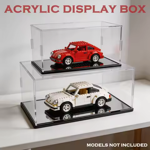 Scale1/32 1/24 Acrylic Display Box with Mirror Effect, Suitable for Lego Building Block Car, Speed C