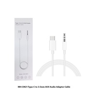 MH - CM21 Type-C to 3.5mm Male AUX Audio Cable - White FOR SAMSUNG HUAWEI TYPE C OPPO VIVO REALME XI