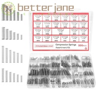 BETTER-JANE 300PCS/box Compression Spring Assortment Kit, with 23 Sizes Tension Spring Small Springs