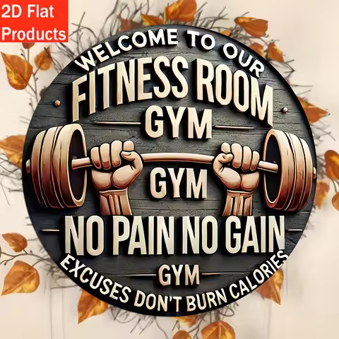 2D Flat, 1pc Wooden Gym Decorative Plaque and Ornament, Suitable for Home Gym Enthusiasts, "No Effor