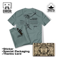 KATUN ERROR404 Defend Yoursoul Green Kaos Tshirt Distro Combed Cotton 20s Short Sleeve Men Women