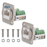 2PCS RJ45 Panel Mount Screw Terminal Adapter, RJ45/8P8C Female Panel Mount Connector, RJ45 Solderles