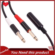 [OnLive] 1Pcs 6.35mm 1/4 Inch Stereo TRS Female to 2 Dual 6.35mm Mono TS Male Y Splitter Cable Audio Adapter Cable