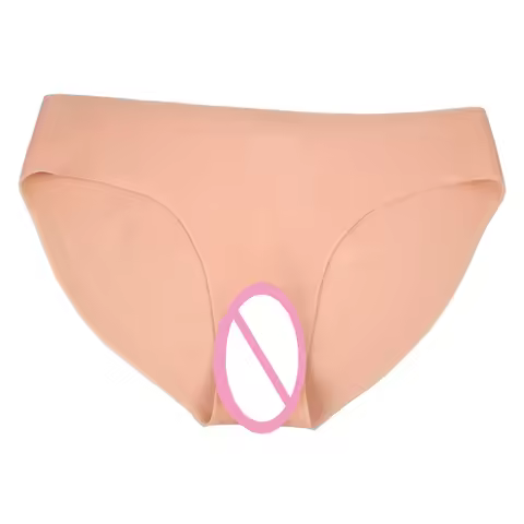 Male To Female Briefs Fake Vaginal Realistic Panty Underwear Hiding Dick Hip Enhancer for Sissy Cosp