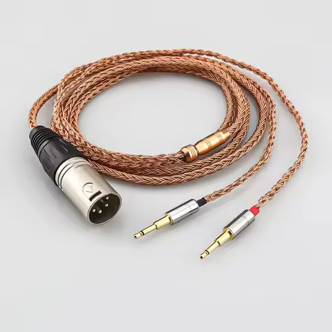 2.5mm 4.4mm 3.5mm XLR 16 Core 99% 7N OCC Earphone Cable For Oppo PM-1 PM-2 Planar Magnetic Sonus Fab