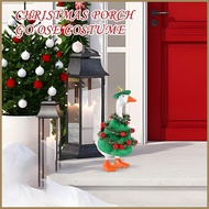 Christmas Geese Outfit Christmas Tree Shaped Statue Clothes Lawn Porch Geese Statue Costume for Holi