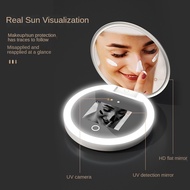 Smart UV makeup mirror handheld led makeup mirror portable charging