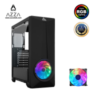 AZZA  Mid Tower Tempered Glass RGB Light Gaming Computer Case ARC 241G – Black