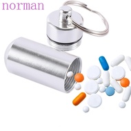 NORMAN Pill Box Cool Capsule Hot Sale Medicine Money Keyring Bottle Aluminum Safe Case