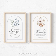 Wall Decoration Bible Verse Poster Frame Floral Pattern Christian Motivational Decoration