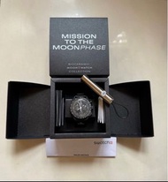 免費送原裝uv lamp電筒仔 黑色Snoopy全新港行有專門店2年保養單Mission to the Moonphase Moon Phase Swatch x Omega 月相滿月Full moo