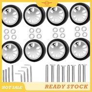[CloudsMiles] 8pcs Luggage Wheels Replacement Kit,Dia 2in/50mm Thick 0.47in/12mm Resistant Rubber Mu