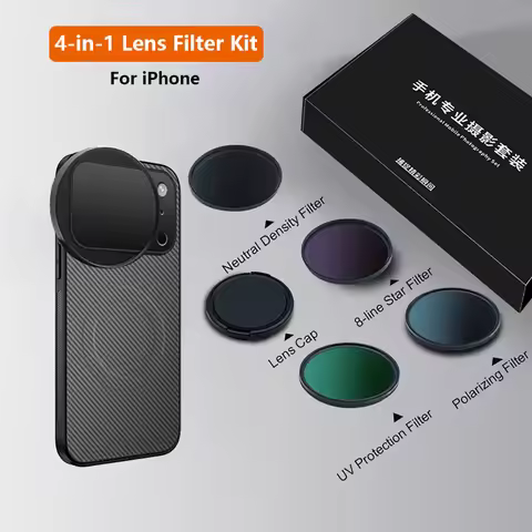 4 in 1 Lens 58mm Mobile Phone Filter Kit CPL ND UV Star with Magnetic Phone Case for iPhone 17 Pro/P