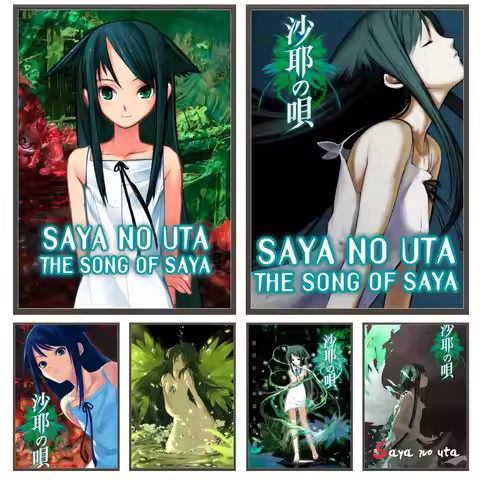 Game S-Saya no Uta The Song of Saya Poster Versatile HD Waterproof Wall Art Self-Adhesive Decor for 