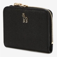 Hazzys Women's Black Genuine Cowhide Logo Pattern Zip-Around Bi-Fold Wallet WIWA4E514BK