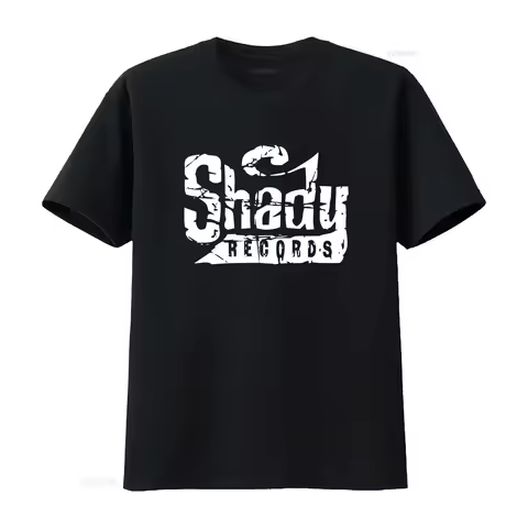 SHADY RECORDS Logo T Shirt Slim Eminem Dr Dre D12 Hip Hop Concert Tour S 6XL vintage Washed Comforta