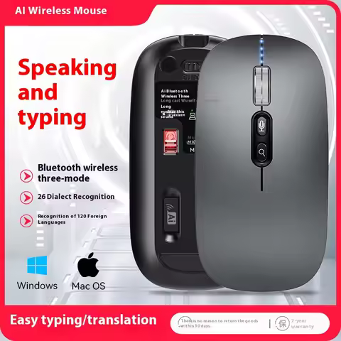 Smart Voice 2.4G Wireless Mouse Bluetooth 1600DPI Silent Rechargeable Mouse for Huawei MatePad pro 1