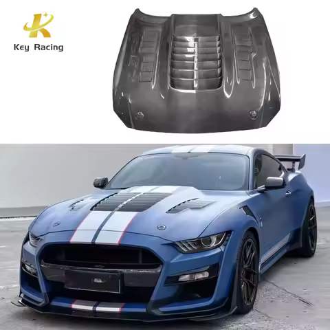 Carbon Fiber GT500 KR Style Front Engine Hood Cover With Air Vent For Ford Mustang 2 Door Coupe Bonn