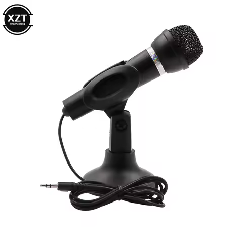 3.5mm Microphone Home Stereo MIC Desktop Stand YouTube Video Skype Chatting Gaming Podcast Recording