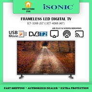 iSONIC 32" ICT-3268 | 40" ICT-4068 LED TV with Digital DVB-T2 Airplay & Screen Mirroring (Old Model 