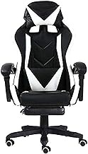 Office Chair Gaming Chair Computer Chairs Swivel Chair Video Elevating Rotary with Footrest Armchair Ergonomics Computer Chair,Red White (Black White) lofty ambition