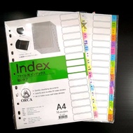 Index​ Plastic Index Document Separator​ A4​ A-H​ 16​Channel