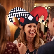 Jester Hat One-Size Jester Hat with Horns Costume Headpiece Playful Headwear Eye-Catching for Adults