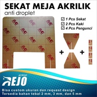 Acrylic Table Partition Divider ANTI-DROPLET Size 80 X 60 CM